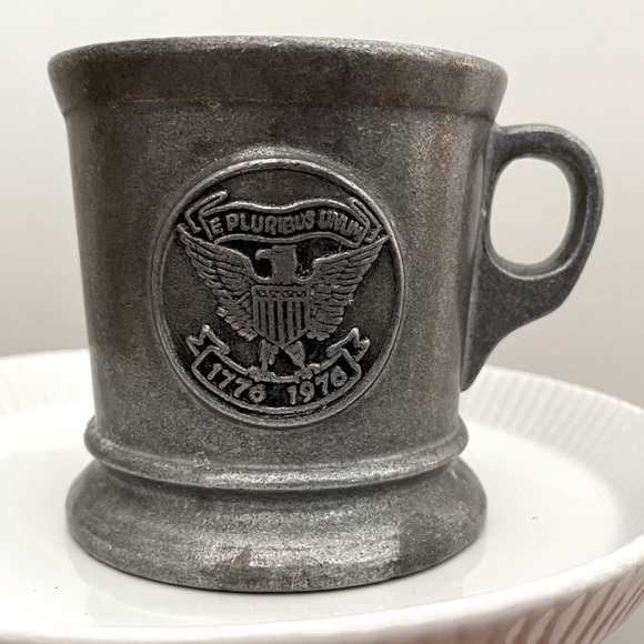 Vintage Wilton Bicentennial Pewter Beer Stein Shaving Mug made in USA July 4th - Picture 1 of 9